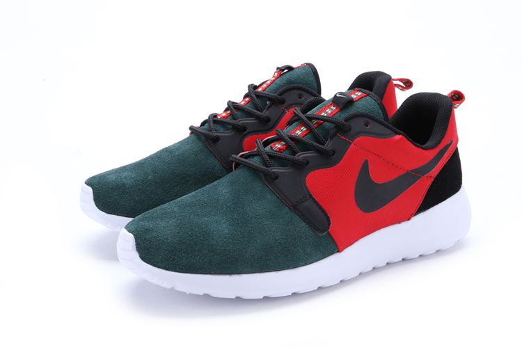 nike rosherun hyp prs qs fur rouge vert chaussures noires (2)